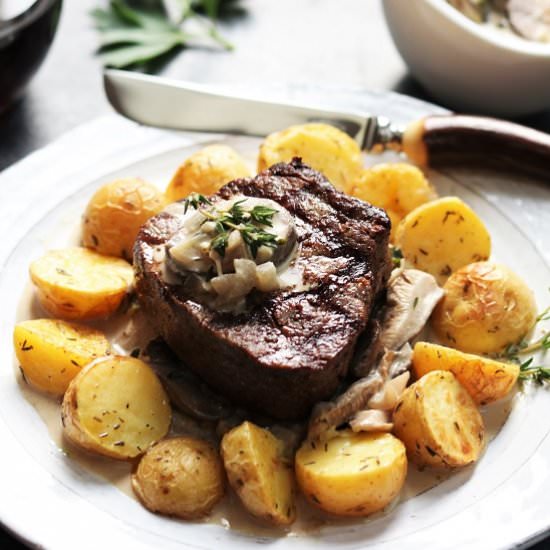 Filet Mignon w/ Sherry Dijon Sauce - Recipe photo by Give it Some Thyme