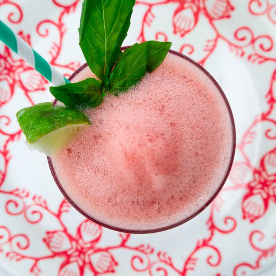watermelon basil vodka cooler - Recipe photo by sipandspice