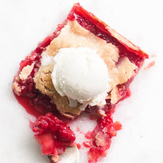 Raspberry Slab Pie - Recipe photo by theviewfromgreatisland