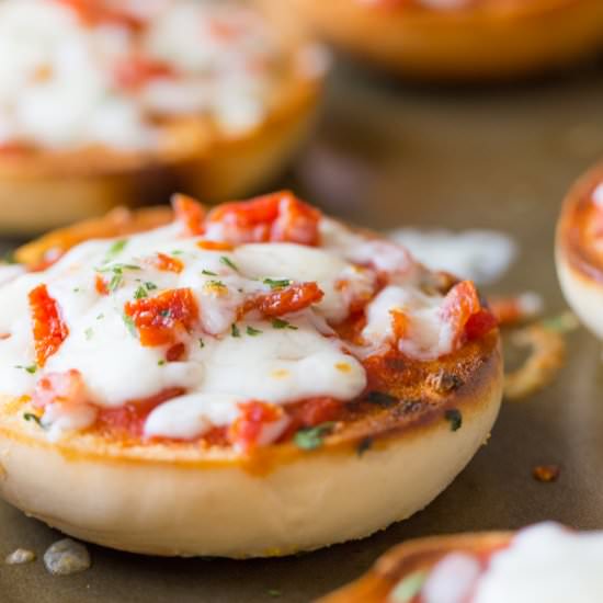 Homemade Mini Bagel Pizzas - Recipe photo by lovelylittlekitchen