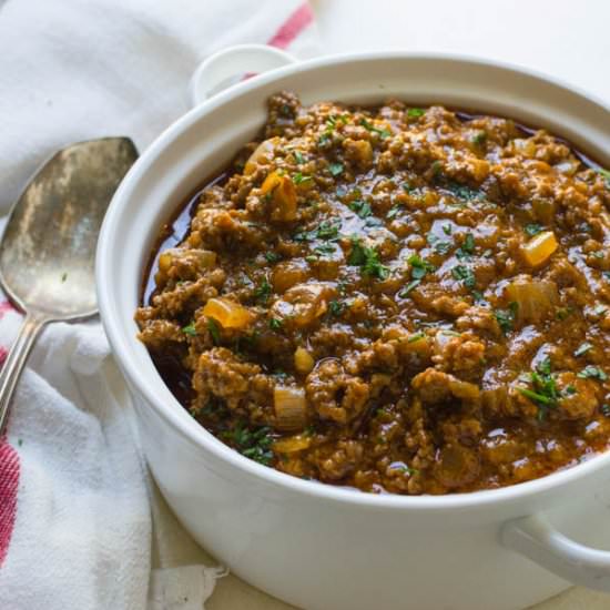 Chili For Chili Dogs - Recipe photo by garlic and zest