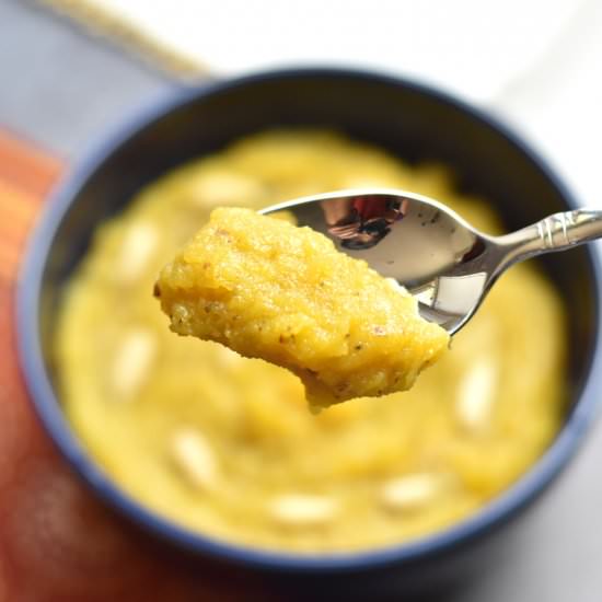 Saffron Almond Pudding (Halwa) - Recipe photo by Spice Cravings
