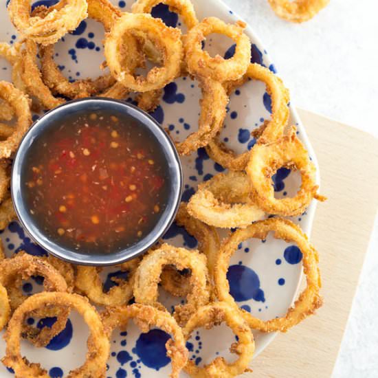 Incredibly Crispy Fried Onion Rings - Recipe photo by homebakedbliss