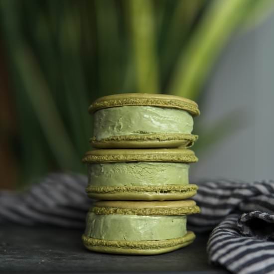 Matcha Macaron Ice Cream Sandwiches - Recipe photo by proportionalplate
