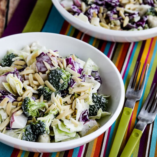 Crunchy Low-Carb Chopped Salad - Recipe photo by kalynskitchen