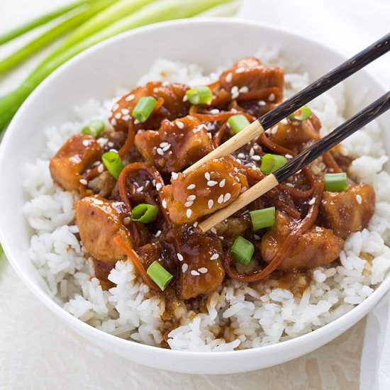 instant pot mongolian chicken - Recipe photo by The Blond Cook