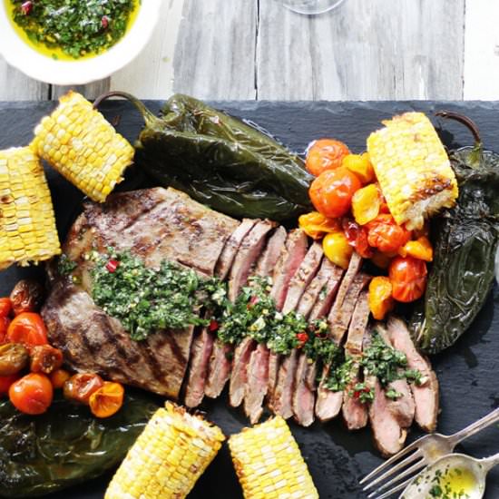 Flank Steak Asado + Chimichurri - Recipe photo by Buy This Cook That