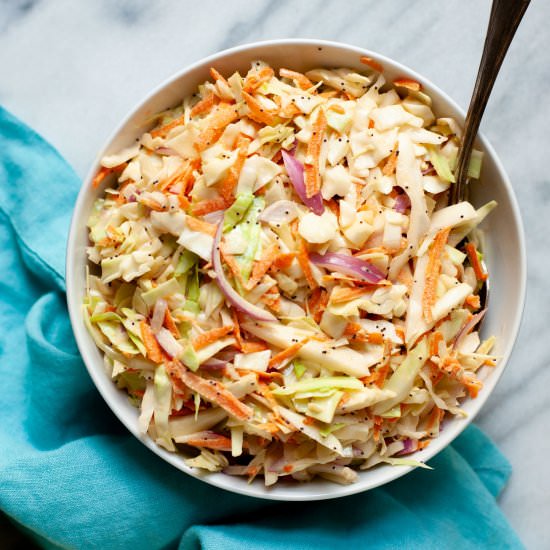 Sweat and Creamy Coleslaw - Recipe photo by wholefully