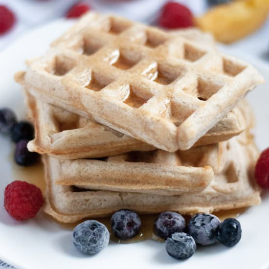 Fluffy Vegan Waffles - Recipe photo by cozypeachkitchen