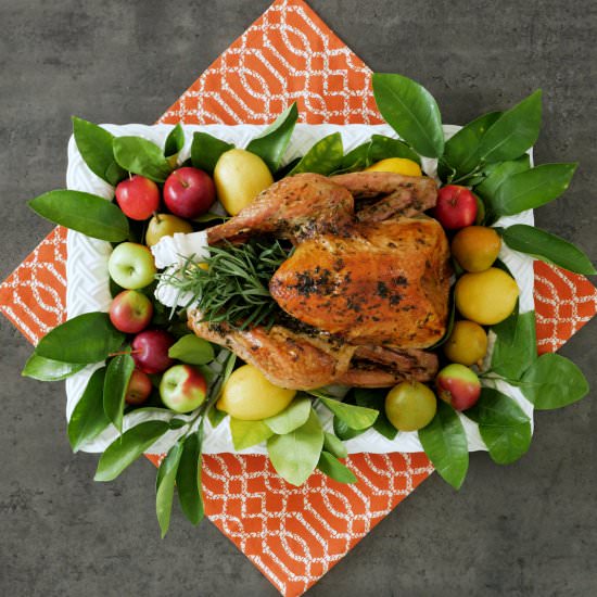 Roasted turkey with fresh herbs - Recipe photo by thanksgiving