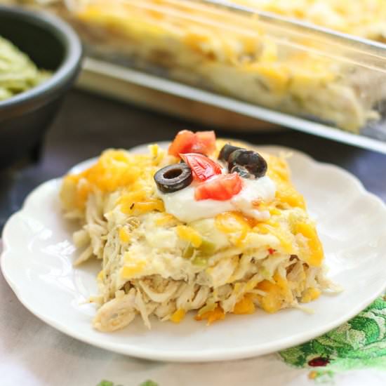 Cheesy Chicken Enchilada Casserole - Recipe photo by aforkstale