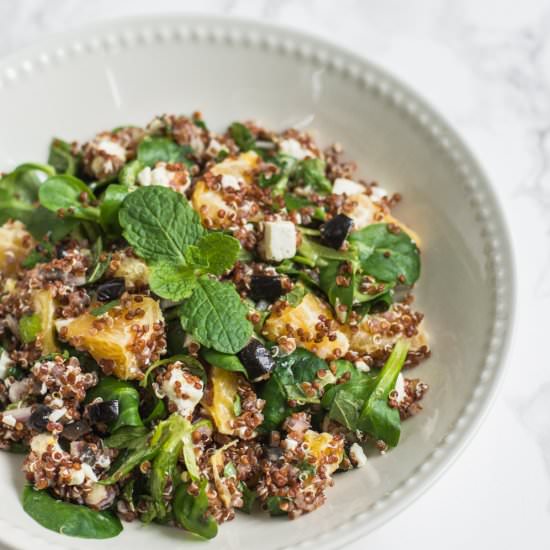 Quinoa Orange Feta Mint Salad - Recipe photo by 1001voyagesgourmands