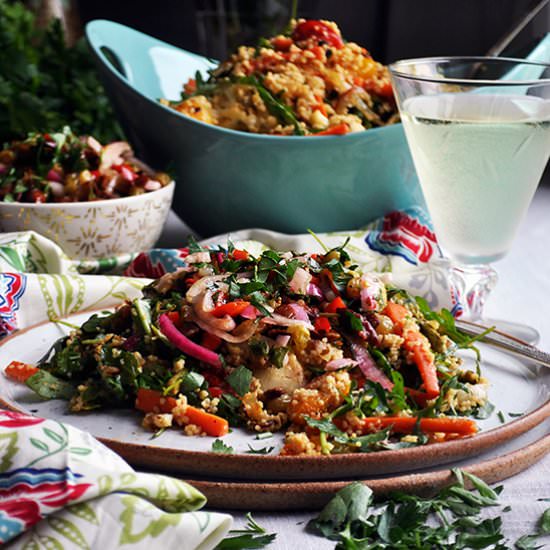 Couscous Salad with Spring Veggies - Recipe photo by A Little and A Lot