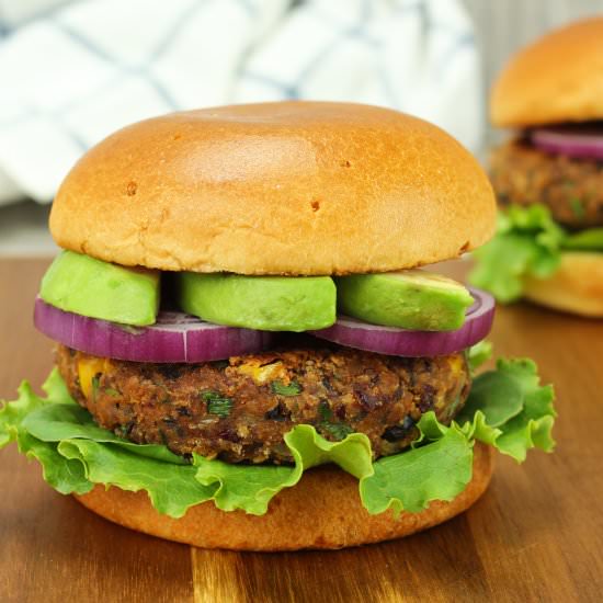 Black and Red Bean Burger - Recipe photo by El Mundo Eats