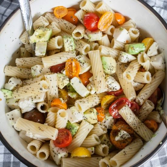 Summer Avocado & Tomato Pasta Salad - Recipe photo by asavoryfeast