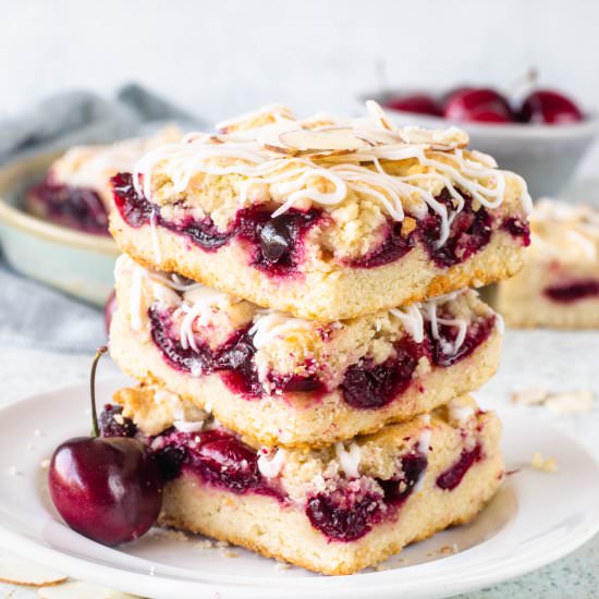 Almond Cherry Bars - Recipe photo by piesandtacos