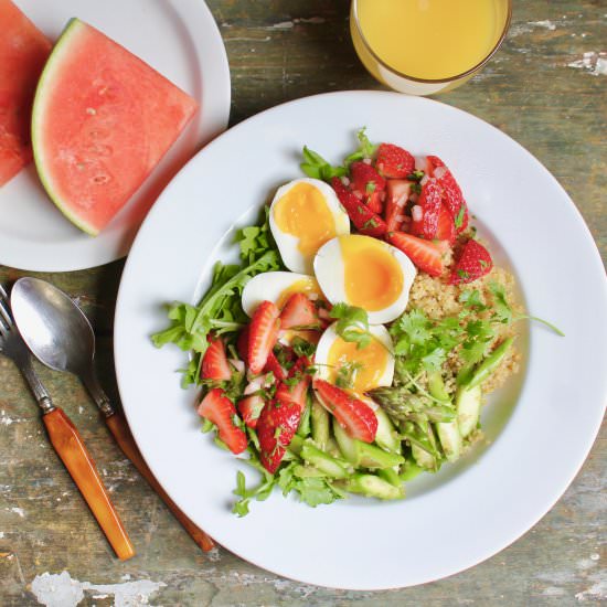 Spring Quinoa Breakfast Bowl - Recipe photo by the good eats co