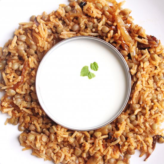 Green Lentil Rice-Yogurt Dressing - Recipe photo by spiceinthebox