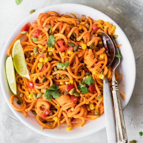 Honey Chipotle Sweet Potato Noodles - Recipe photo by Danilicious