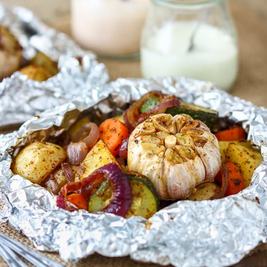 vegetable foil packets - Recipe photo by Happy Foods Tube