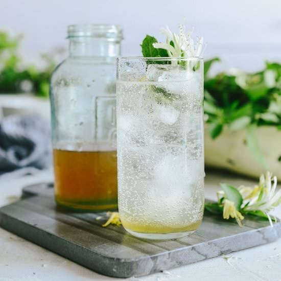 Honeysuckle Syrup - Recipe photo by With The Grains