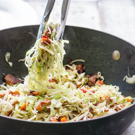 Fried Cabbage and Bacon Slaw - Recipe photo by theviewfromgreatisland