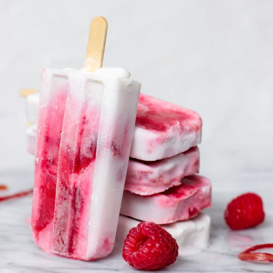 Rhubarb, Raspberry, & Cream Pops - Recipe photo by ShortGirlTallOrder