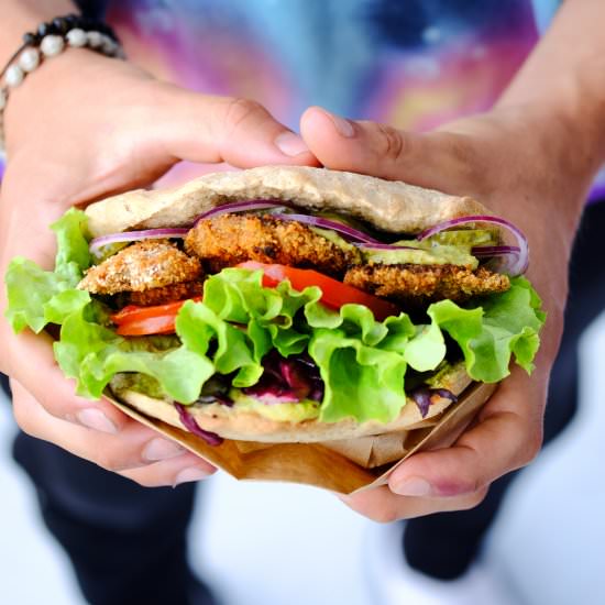 Vegan Oyster Mushroom Po' Boy - Recipe photo by Truefoodsblog