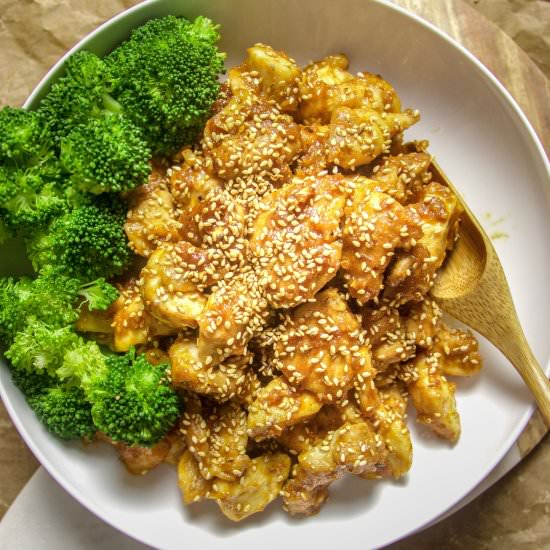 Healthy Chinese Sesame Chicken - Recipe photo by IHeartUmami