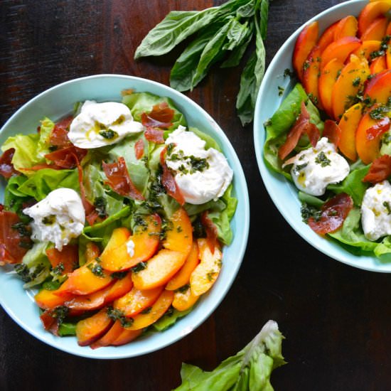 Peach & Burrata Salad - Recipe photo by Wanderings in my Kitchen