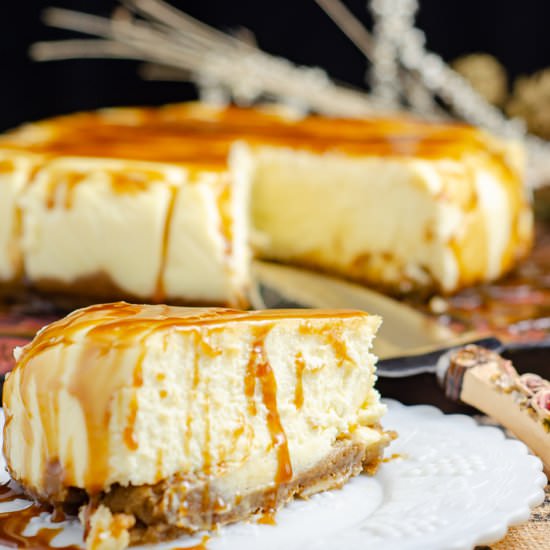 Butterscotch Blondie Cheesecake - Recipe photo by TheHousewifeModern