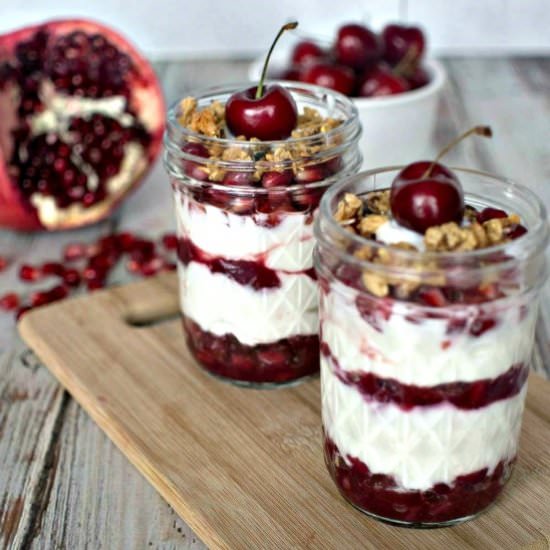 Pomegranate Cherry Yogurt Parfait - Recipe photo by anne1456