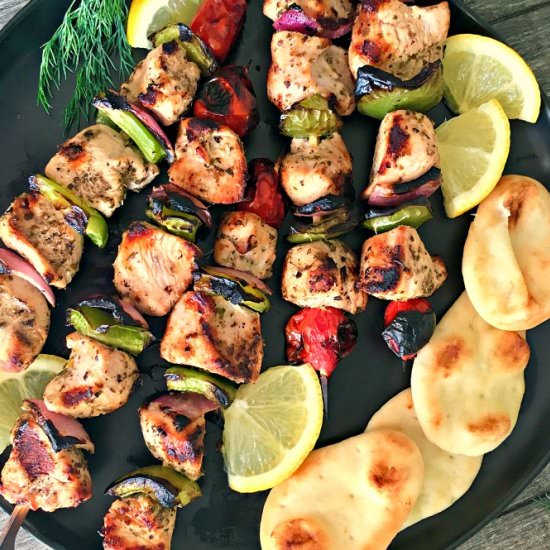 Grilled Lemon Garlic Chicken Kabobs - Recipe photo by agoudalife