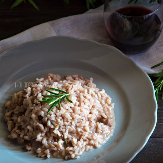 Red Wine Risotto With Sausage - Recipe photo by ItalianRecipeBook