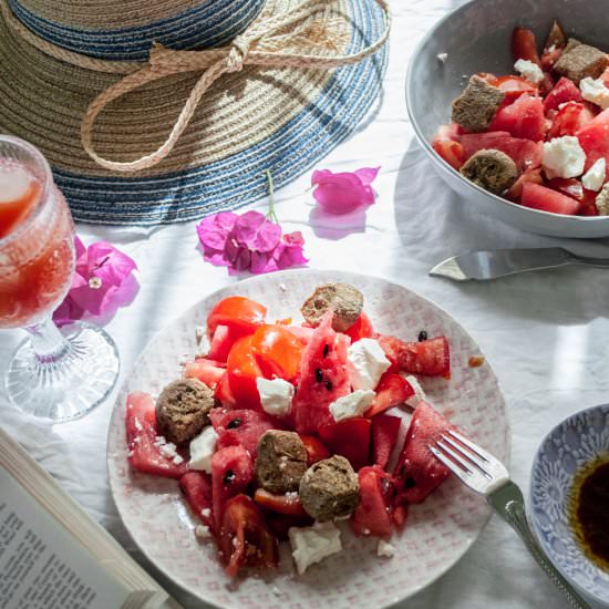Summery watermelon Salad with Feta - Recipe photo by PenelopeCooks