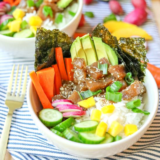 Healthy Ahi Poke Bowls - Recipe photo by simplytaralynn