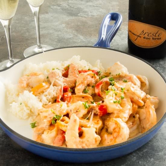 Creamy Shrimp Alfredo - Recipe photo by West Via Midwest