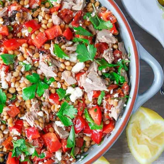 Mediterranean Lentil Salad - Recipe photo by Girl Heart Food