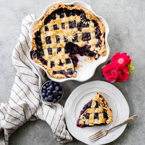The Best Blueberry Pie From Scratch - Recipe photo by JoyFoodSunshine
