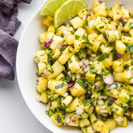 10-Minute Easy Pineapple Salsa - Recipe photo by platingsandpairings