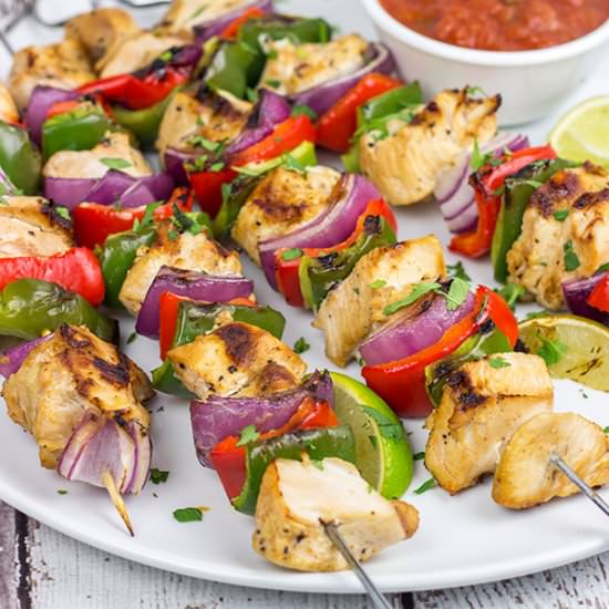 Grilled Chicken Fajita Kabobs - Recipe photo by spicedblog