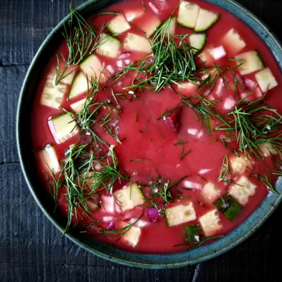 Cold Beet Soup - Recipe photo by mangotomato