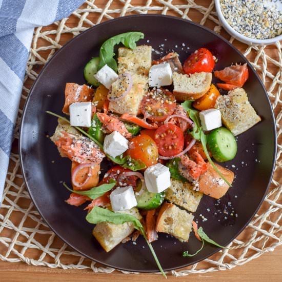 Everything Bagel Panzanella - Recipe photo by forwardeats
