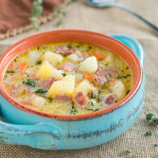 Instant Pot Ham & Potato Soup - Recipe photo by Delicious Meets Healthy