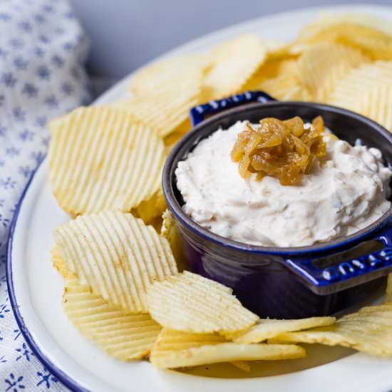 Homemade French Onion Dip - Recipe photo by rachelcooksblog