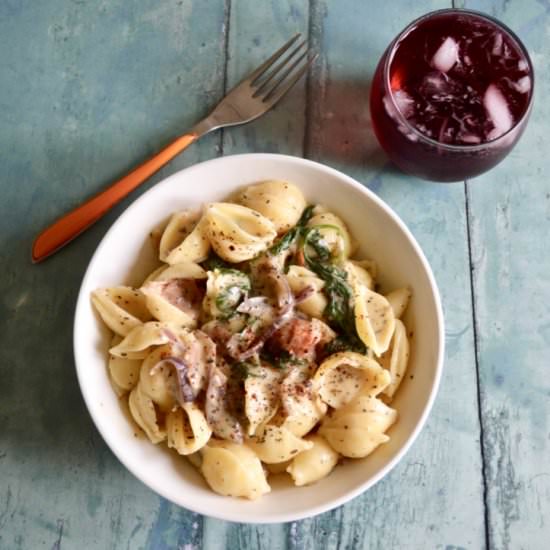Serrano Ham & Spinach Pasta - Recipe photo by Fiona Kennedy