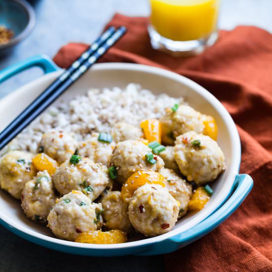 Orange Whole30 Turkey Paleo Meatbal - Recipe photo by FoodFanatical