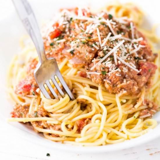 Easy homemade spaghetti sauce - Recipe photo by veggiebalance