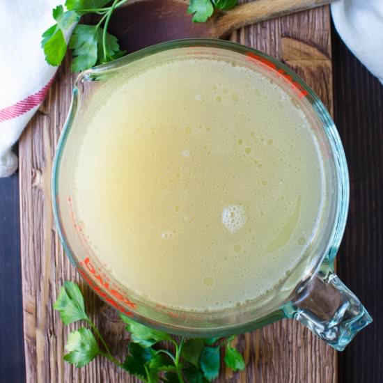 Easy Rotisserie Chicken Stock - Recipe photo by garlic and zest