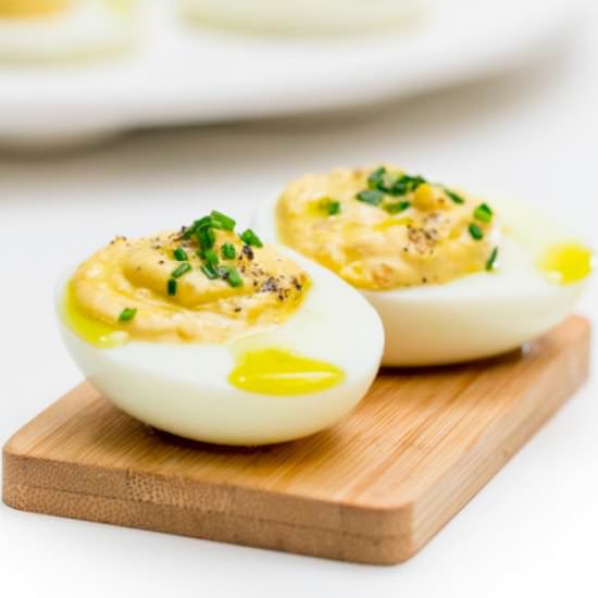 Elegant deviled eggs - Recipe photo by thanksgiving